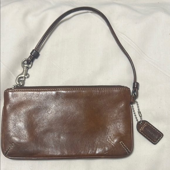 Coach Brown Leather Wristlet - Picture 2 of 5